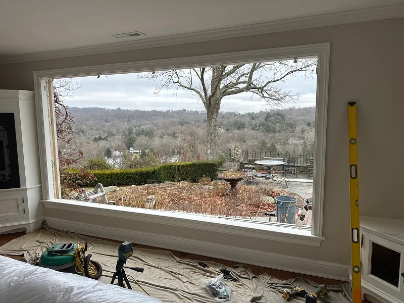 Casement window removed and ready for replacement